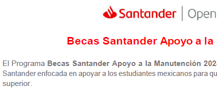 Becas Santander - Manutención 2024
